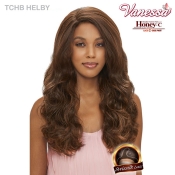 Vanessa Honey-C Brazilian Human Hair Blend Swissilk Lace Front C-Side Part Wig - TCHB HELBY